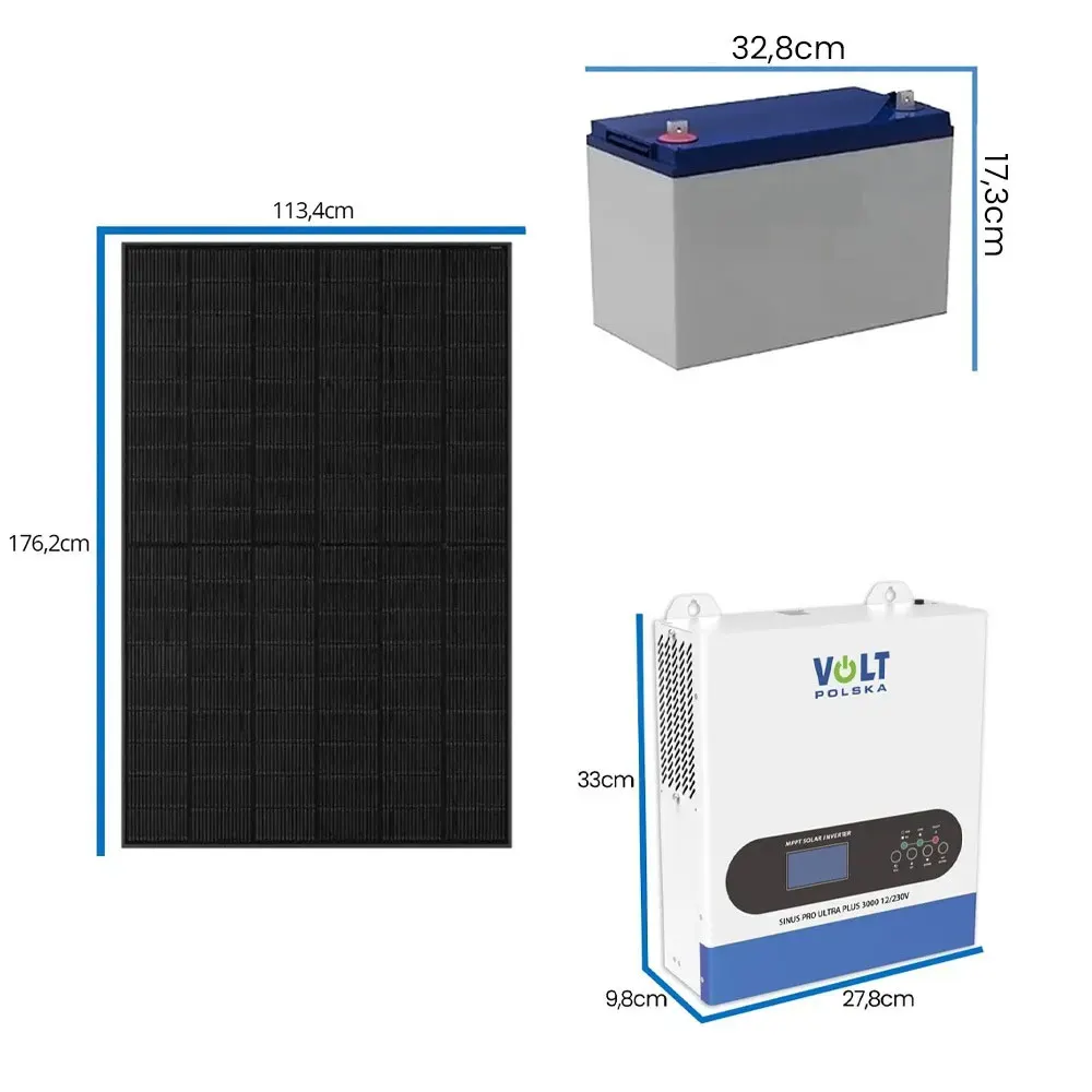 Zestaw Fotowoltaiczny 1500W Magazyn Energii Inwerter Solarny UPS Panele Solarne