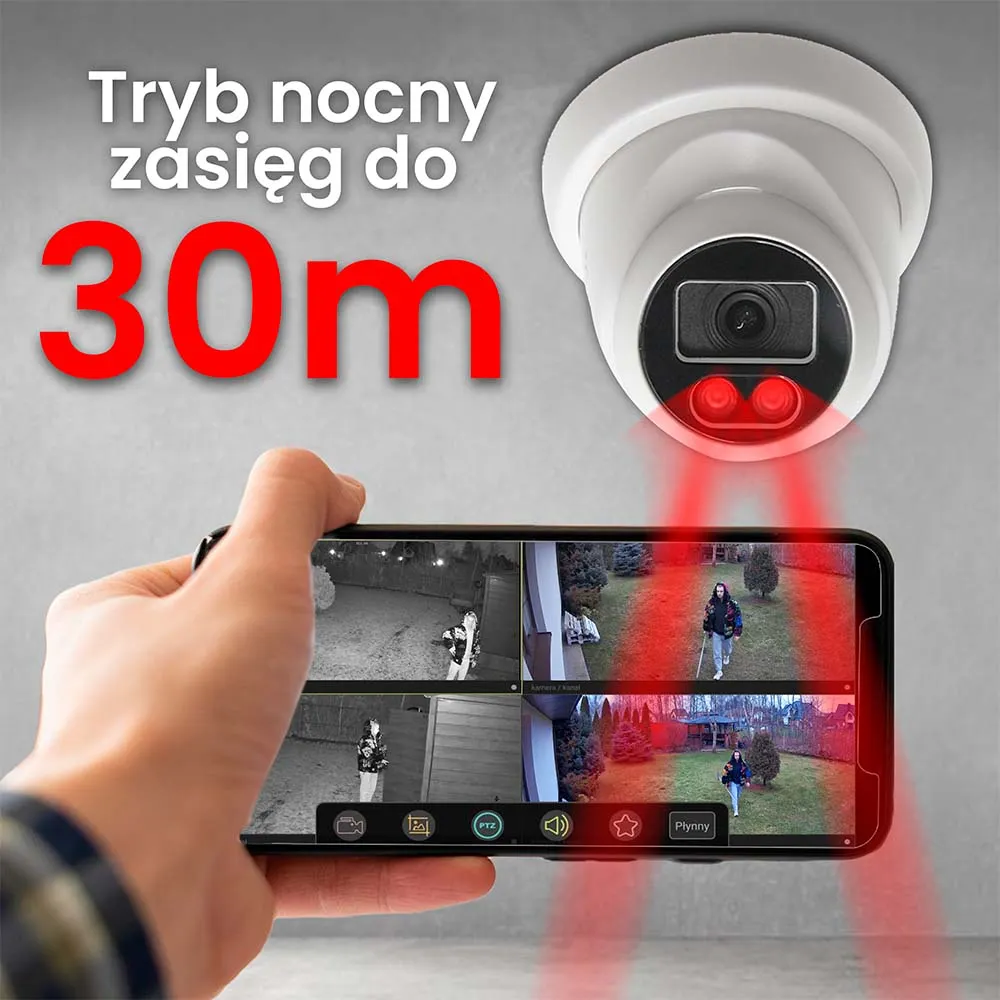 Zestaw Monitoringu 4 Kamery PoE ORLLO ECO DOME DYSK 1TB