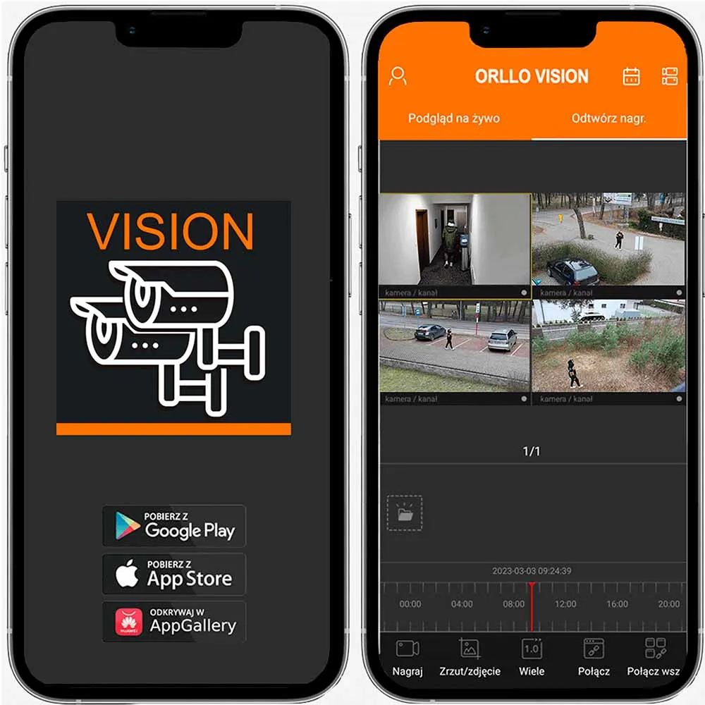 Zestaw Monitoringu 4 Kamery PoE ORLLO ECO DOME DYSK 1TB