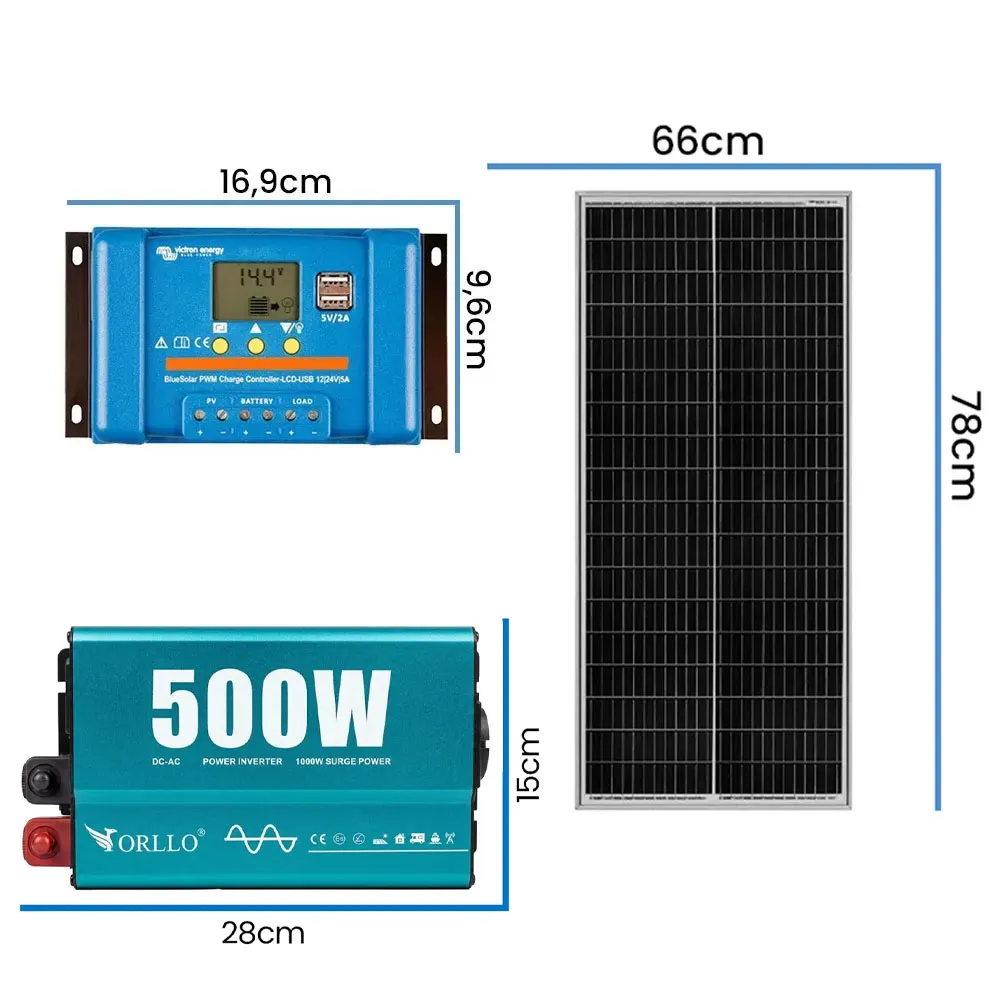 Off Grid Zestaw Fotowoltaiczny Magazyn Energii Przetwornica Panel Fotowoltaiczny 90W