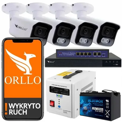 zestaw monitoringu z awaryjnym zasilaniem poeset4 ups orllo sklep orllo.pl