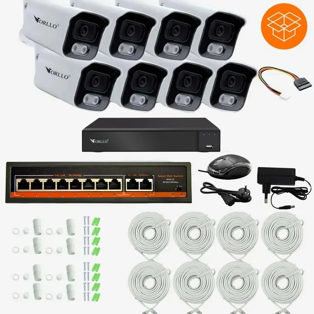 Zestaw do Monitoringu 8 Kamer 5Mpx ORLLO POESET 4