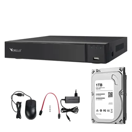 zestaw nagrywarka nvr ai z dyskiem twardym hdd 1tb sklep monitoring orllo.pl