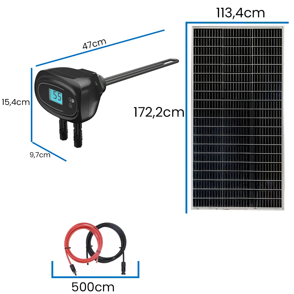 Zestaw Solarny do Grzania Wody w Bojlerze Grzałka do Bojlera Panele Solarne OFF GRID