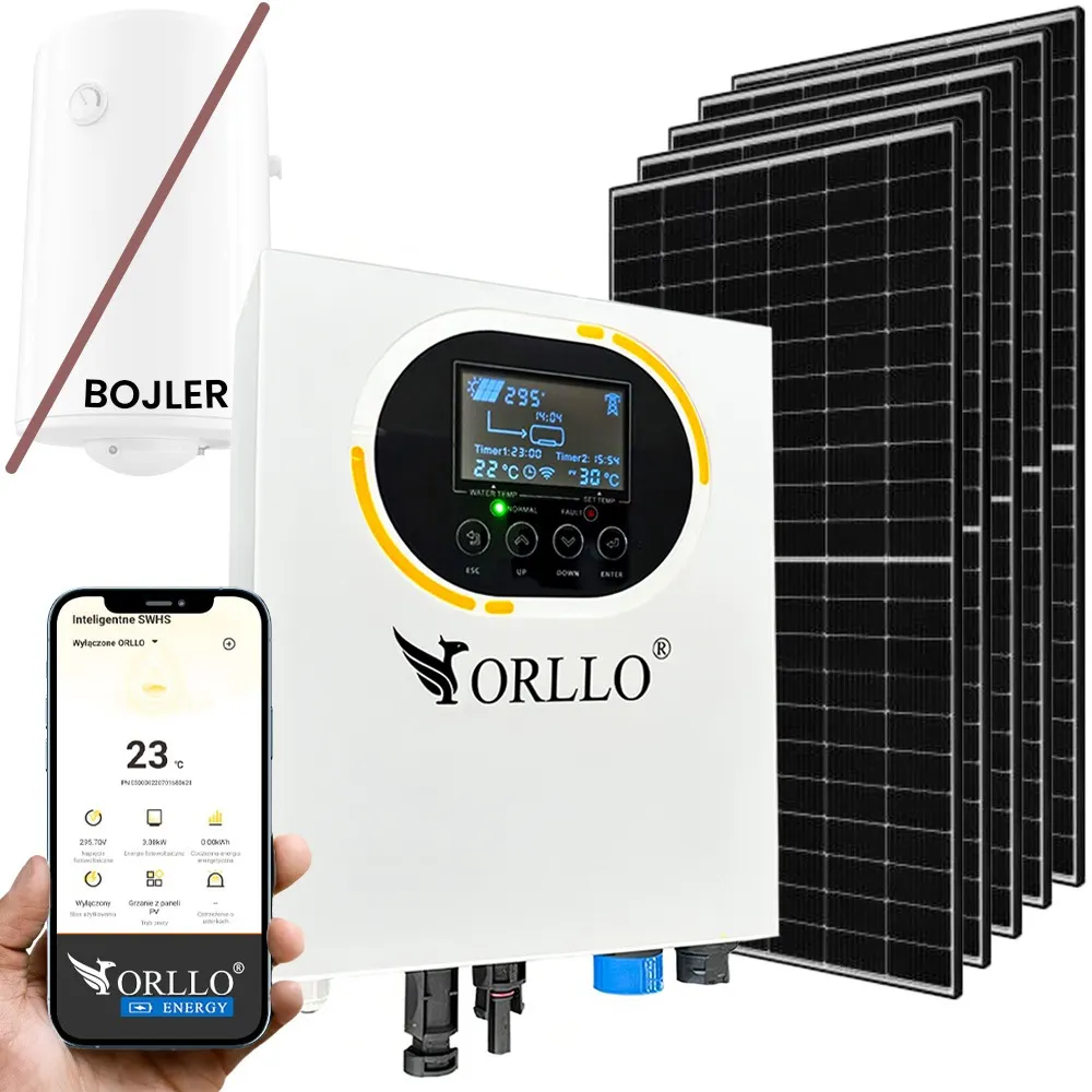 fotowoltaika zestaw solarny ORLLO BOOST 5 paneli 2KW do grzania wody i bojlera