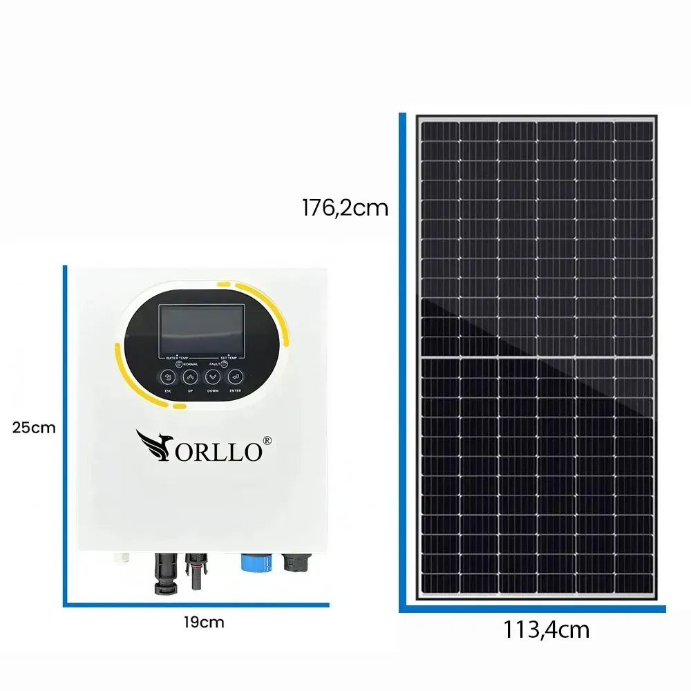 Zestaw Solarny do Grzania Wody Przetwornica Solarna ORLLO BOOST BYPASS 9 Paneli Fotowoltaicznych 4KW