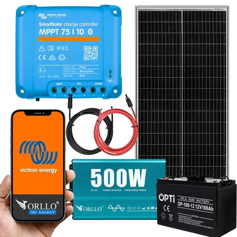 Off Grid Zestaw Fotowoltaiczny Magazyn Energii Przetwornica Panel Solarny Victron 100Ah