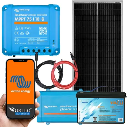 Off Grid Zestaw Fotowoltaiczny Magazyn Energii Przetwornica Panel Solarny Victron 100Ah