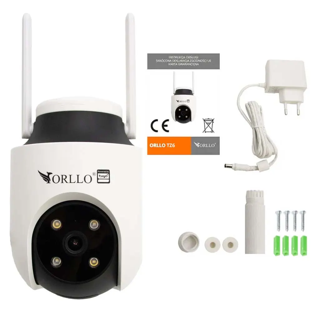 Zestaw 2 Kamery WiFi IP Zewnętrzna i Wewnętrzna ORLLO TZ6 4K i ORLLO TW1