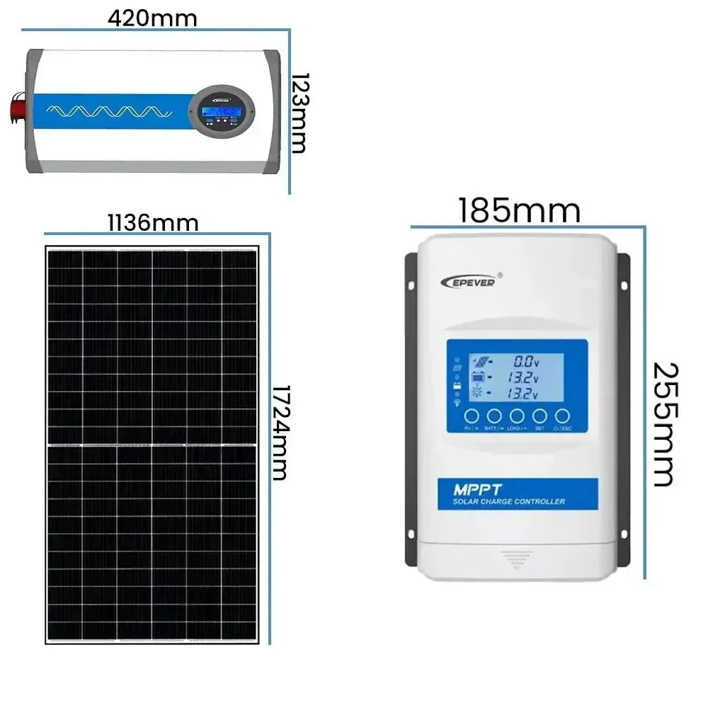 Zestaw Solarny do Samodzielnego Montażu Akumulator ORLLO Przetwornica 1000W Panel Fotowoltaiczny