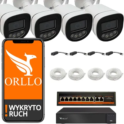 4 x Z1-4K + 4x spliter + nvr1 + switch PoE CH8 SW2 + 4x kable LAN 20m