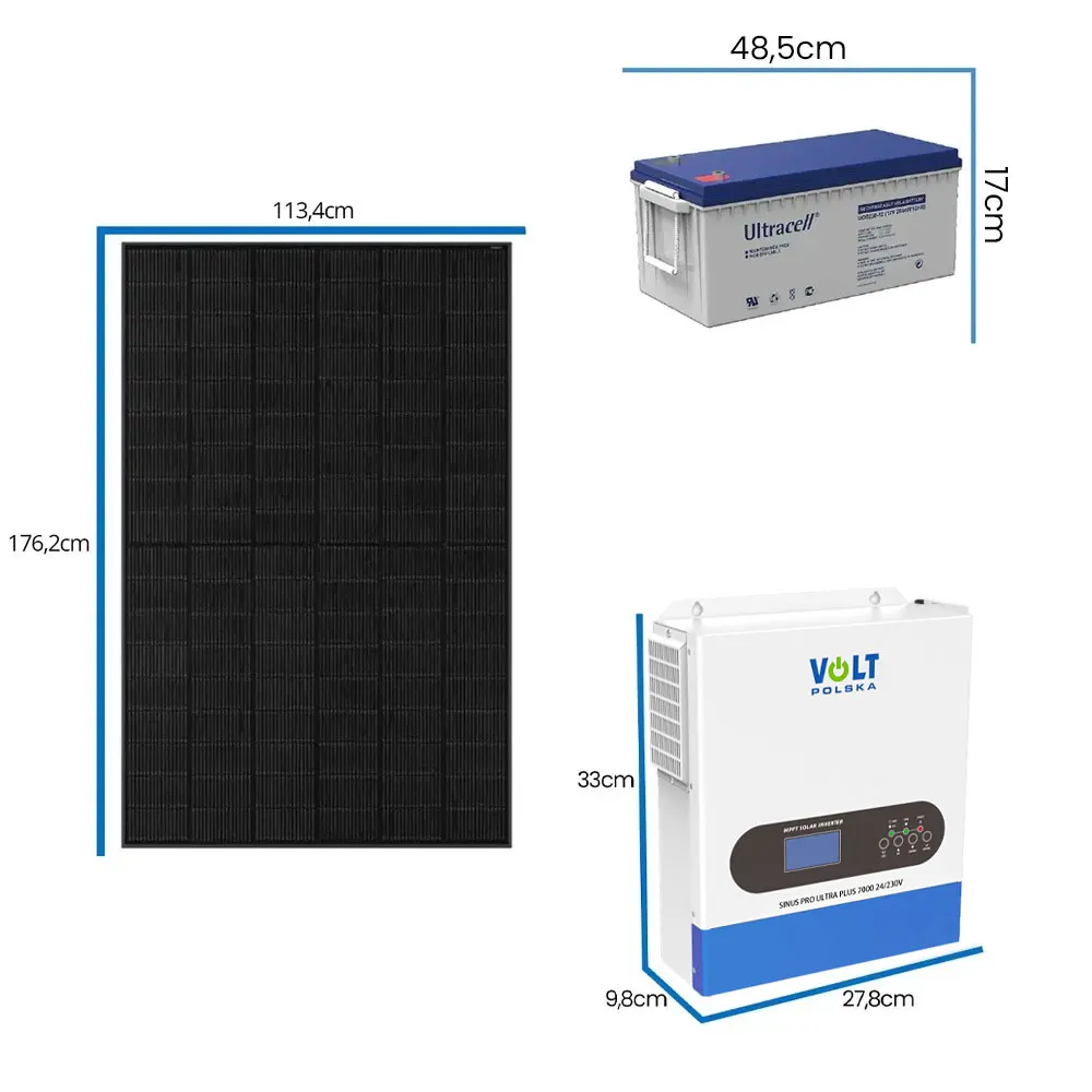 Zestaw Fotowoltaiczny 3500W Magazyn Energii Inwerter Solarny UPS Panele Solarne