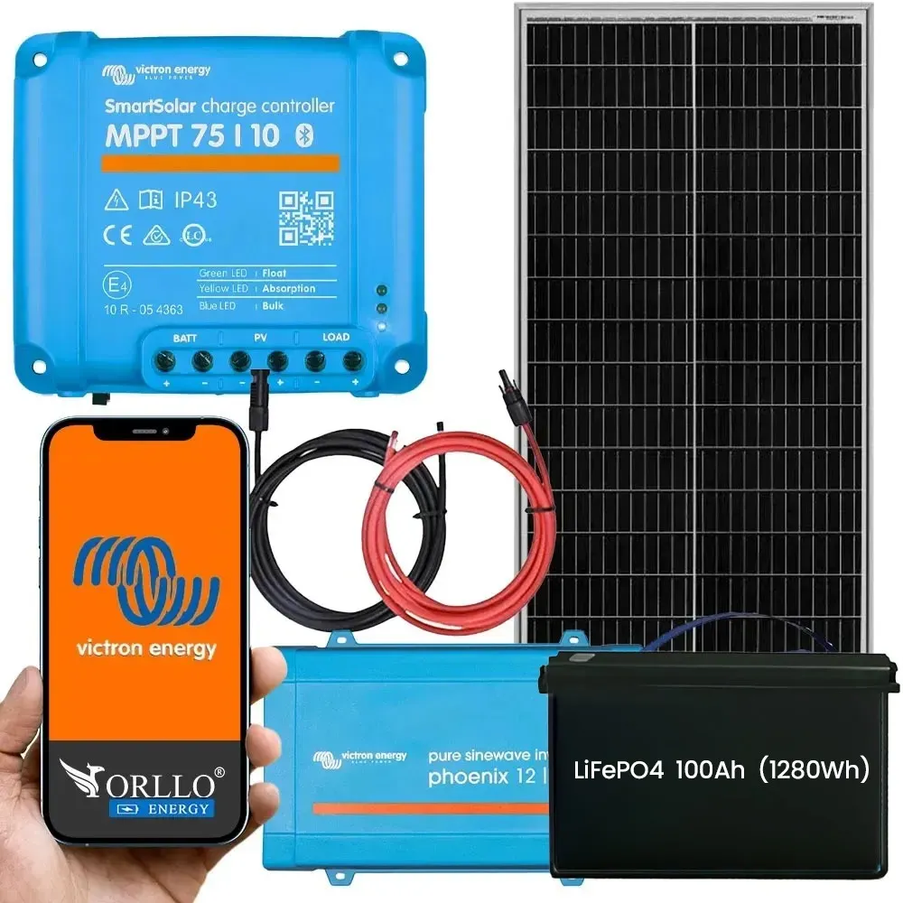 Off Grid Zestaw Fotowoltaiczny Magazyn Energii Przetwornica Panel Solarny Victron 100Ah