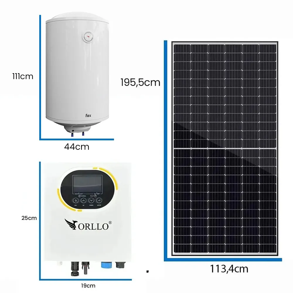 Zestaw Solarny do Grzania Wody Przetwornica Solarna 5 Paneli Fotowoltaicznych 2,5KW Bojler 120L