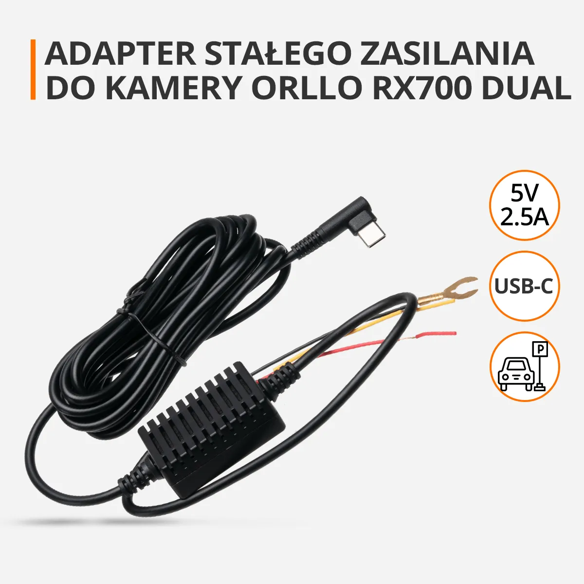 adapter stalego zasilania do kamer samochodowych RX700 Dualorllo.pl