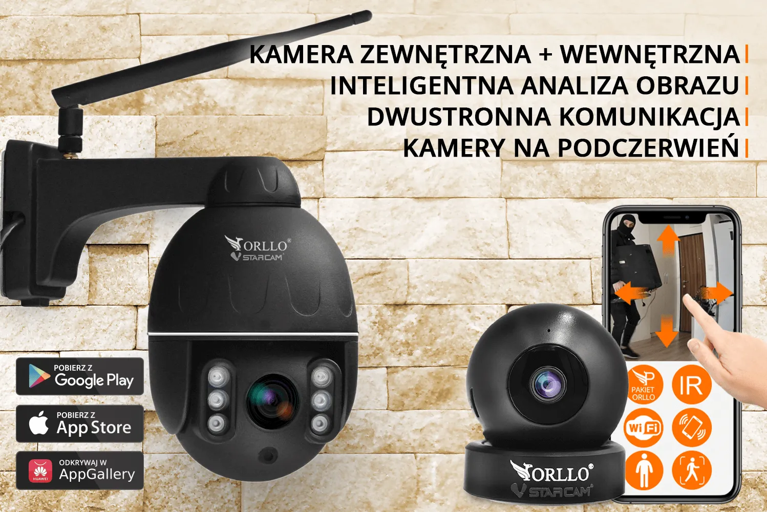 kamera wewnetrzna zewnetrzna obrotowa ip wifi orllo.pl